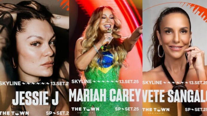 Mariah Carey, Jessie J e Ivete Sangalo em foto de anuncio de shows do The Town 2025