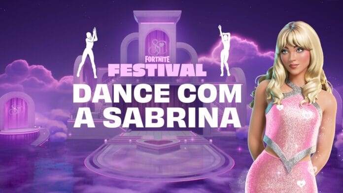 a cantora Sabrina Carpenter virou personagem do Fortnite Festival