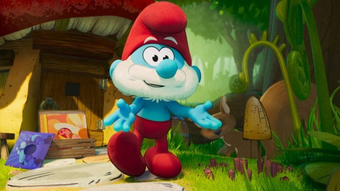 o novo flme da fraqnuia Smurfs chega aos cinemas em 17 de julho