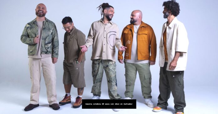 Integrantes da banda Maneva posam juntos para foto promocional