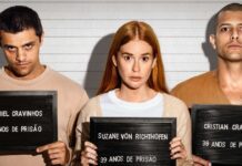 Prime Video confirma segunda temporada de “Tremembé” após sucesso imediato Elenco da série Tremembé reunido em cenário que representa o presídio, destacando a atmosfera de tensão e drama da segunda temporada.